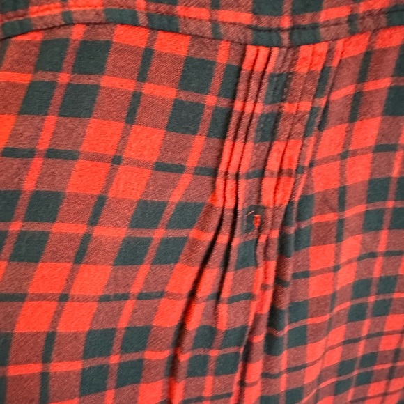 American Eagle Sleeveless Red/Blue Plaid Flannel Pop Over Top Western oversized - Picture 5 of 8